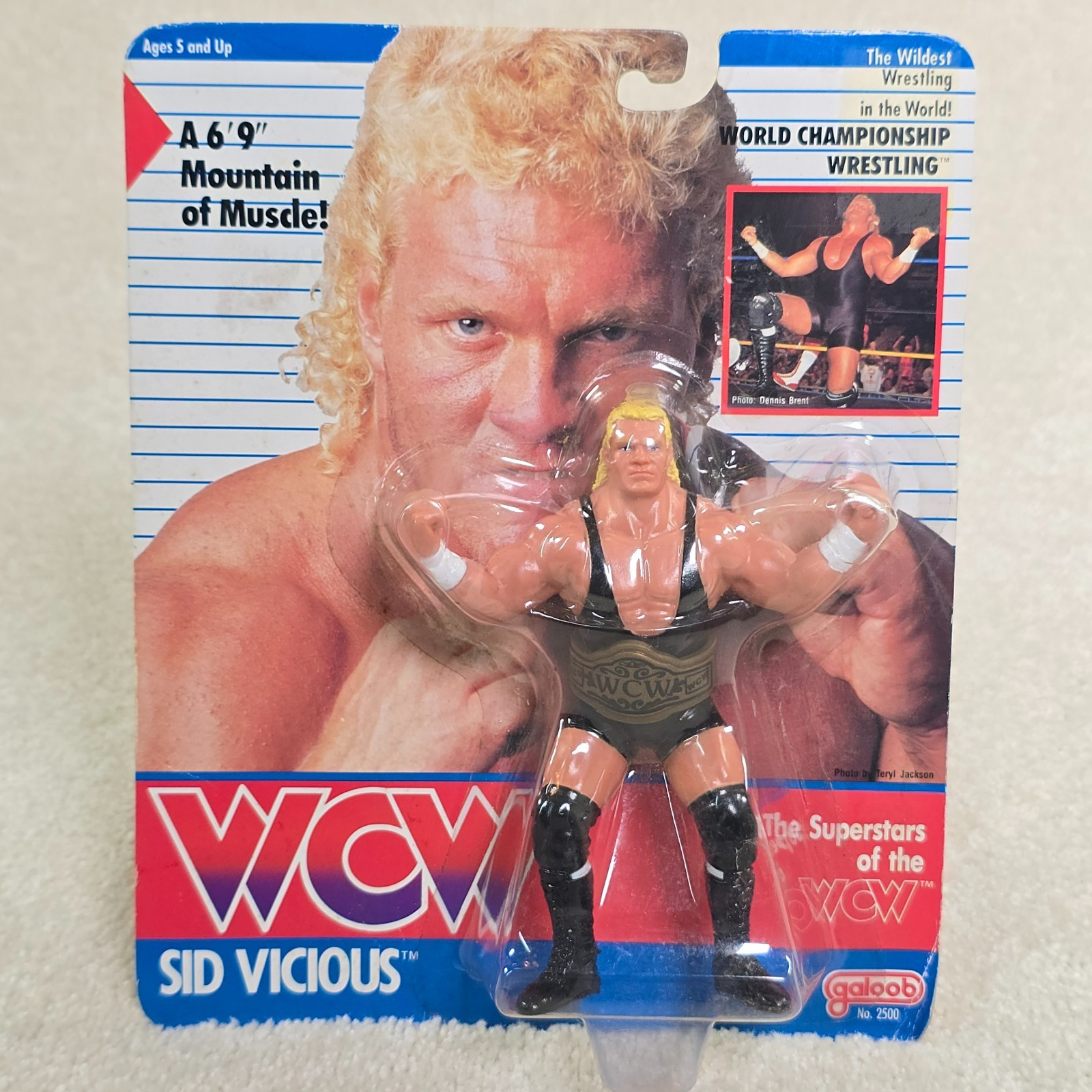 Vintage Galoob 1990 WCW SID VICIOUS Wrestling Figure