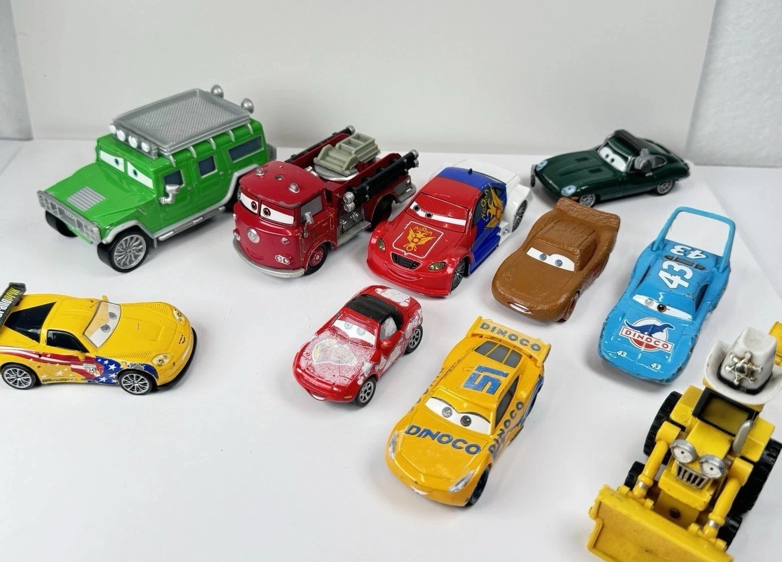 Disney Pixar Cars Lot 10 Die-Cast Mattel 1:55 TJ Hummer Red Fire McQueen Cruz