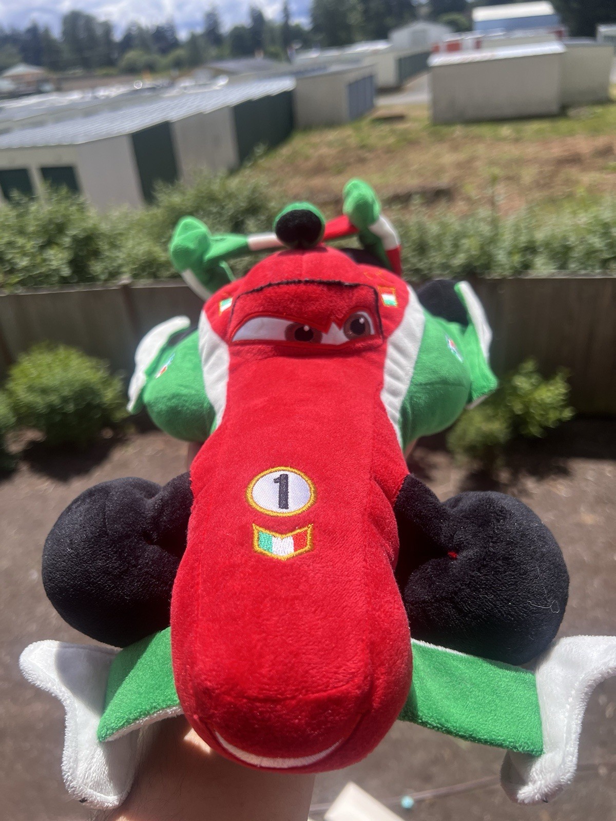 EUC & CLEAN Pixar Cars 2 Francesco Bernoulli 15&Prime; Plush Formula 1 Racing Car