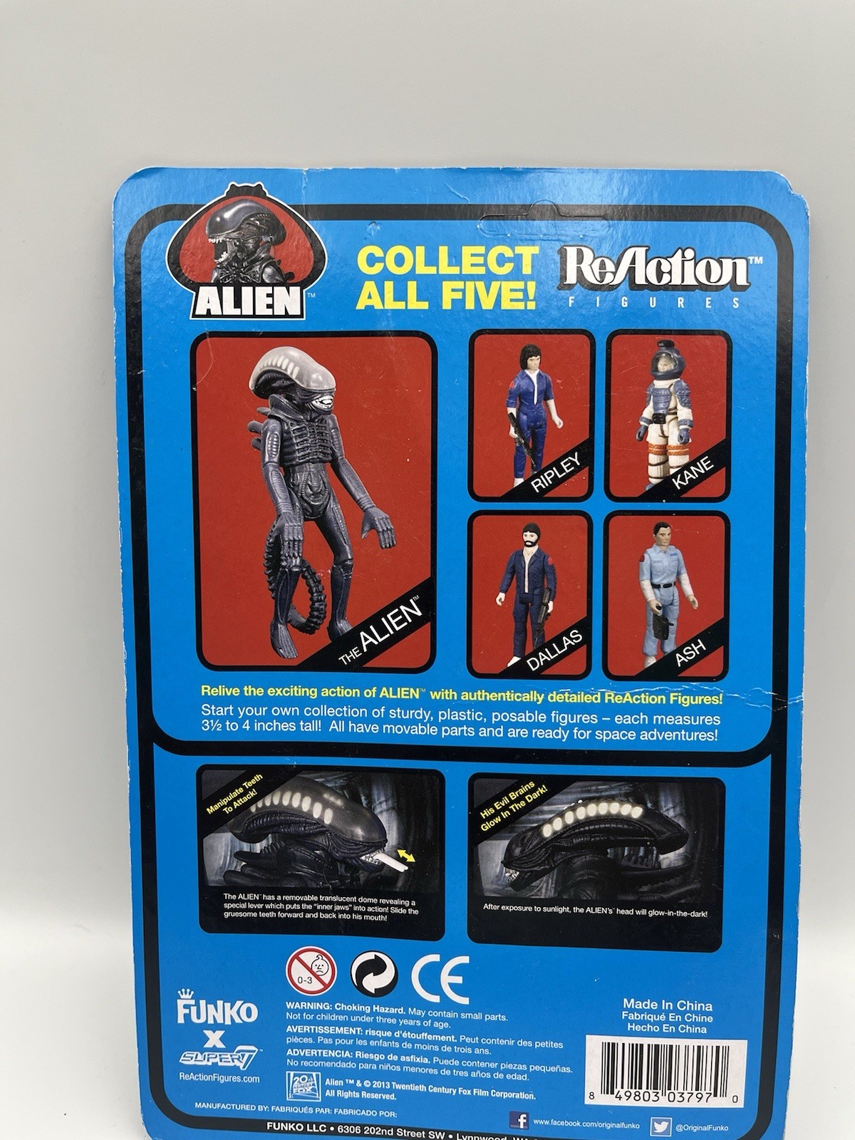 Alien RIPLEY Figure SEALED Super7 ReAction 2013 NYCC Exclusive Blue MOC NICE!!!