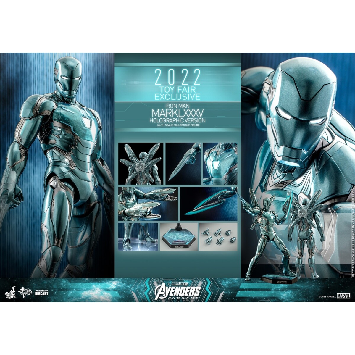 Iron Man Mark LXXXV Holo Endgame Diecast Fully Poseable Exclusive Hot Toys