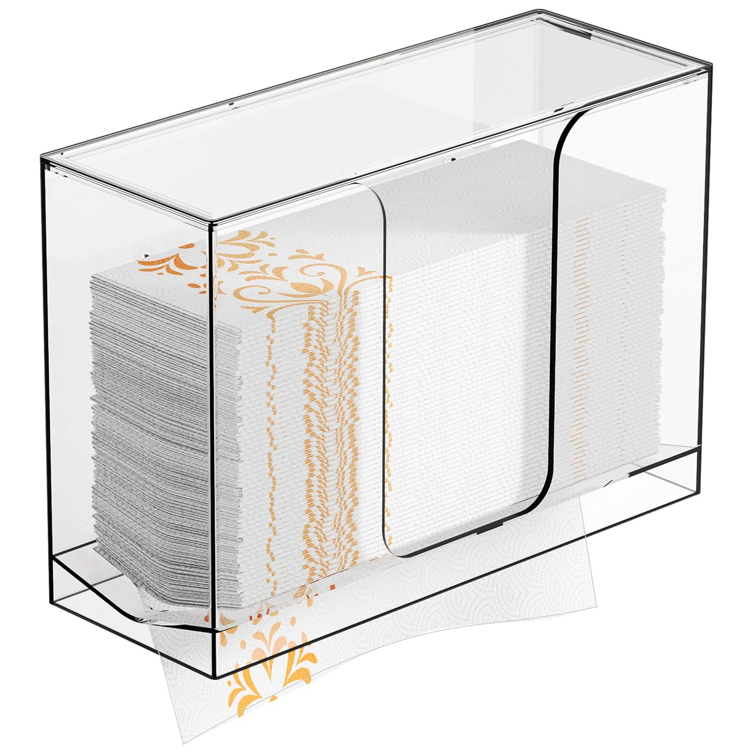 Cq Acrylic Wall Mount Multifold Paper Towel Dispenser & Box for Bathroom,Home -1