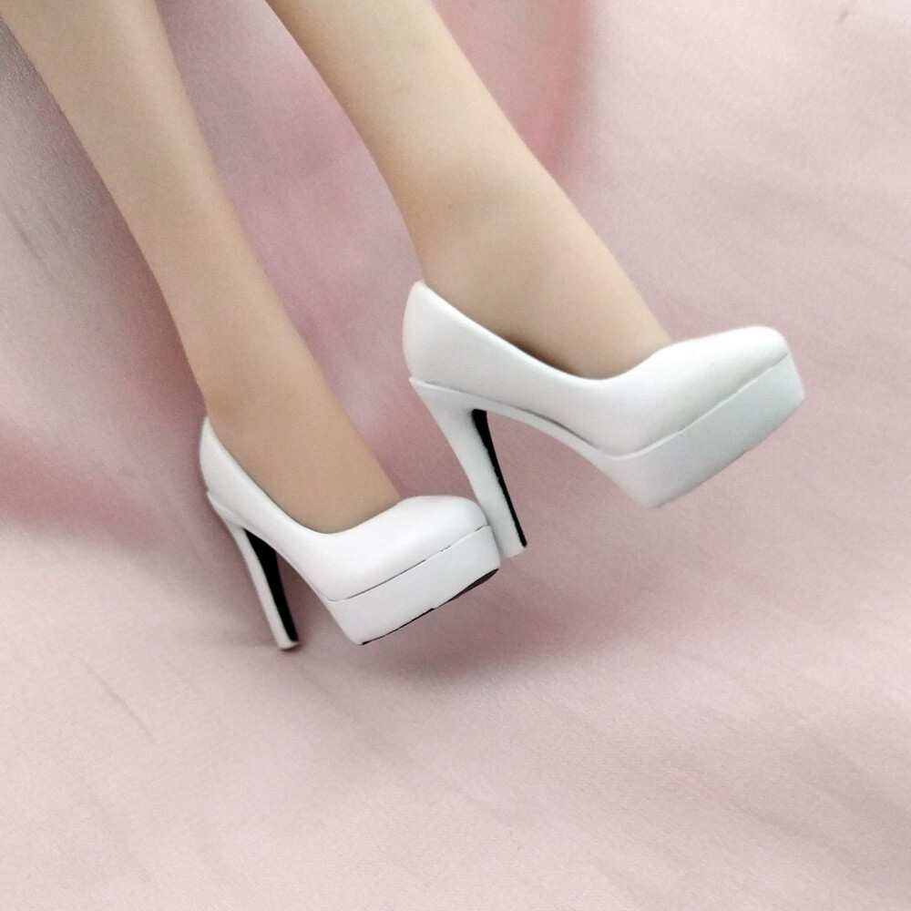 1/6 Female White High-heeled Shoes Model Fit 12 » Action Figure Model Doll Body