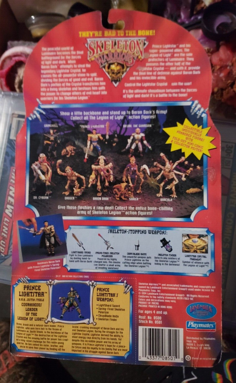 SKELETON WARRIORS PRINCE « LIGHTSTAR » 6&Prime; FIGURE 1994 PLAYMATES NEW SEALED NIP