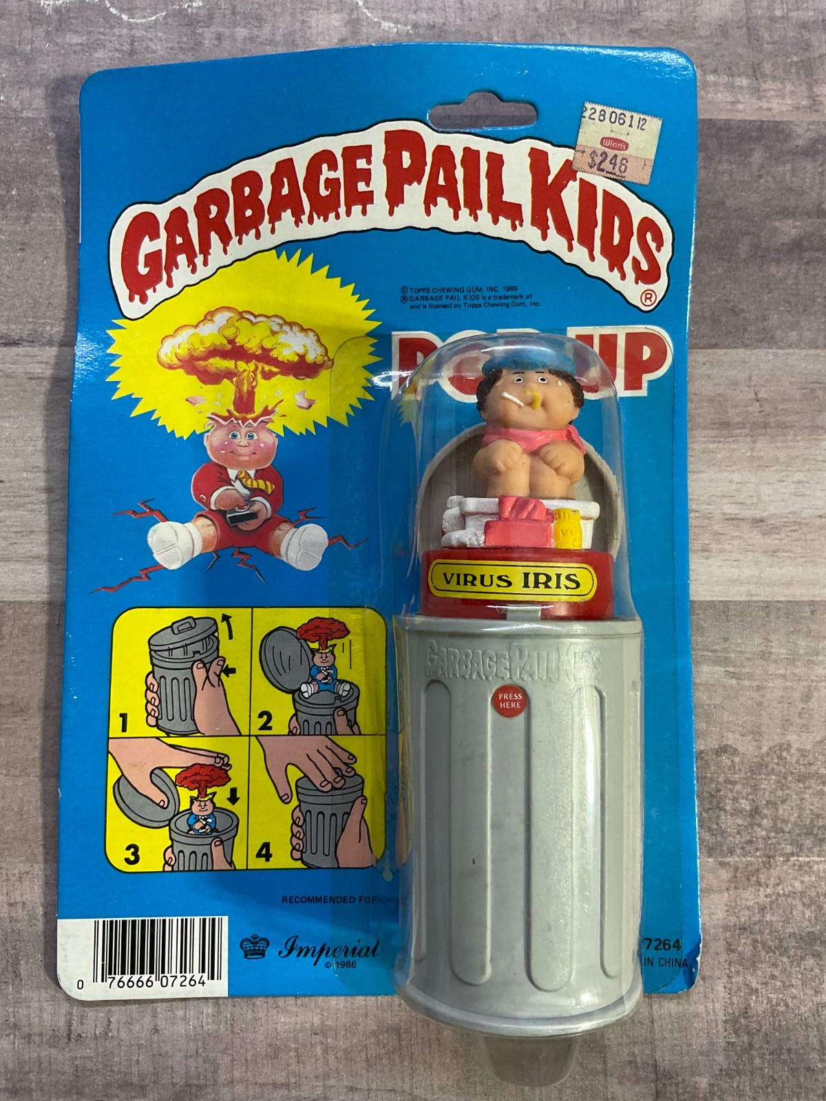 Garbage Pail Kids « VIRUS IRIS » Pop-Up Imperial Toys 1986 SEALED C2