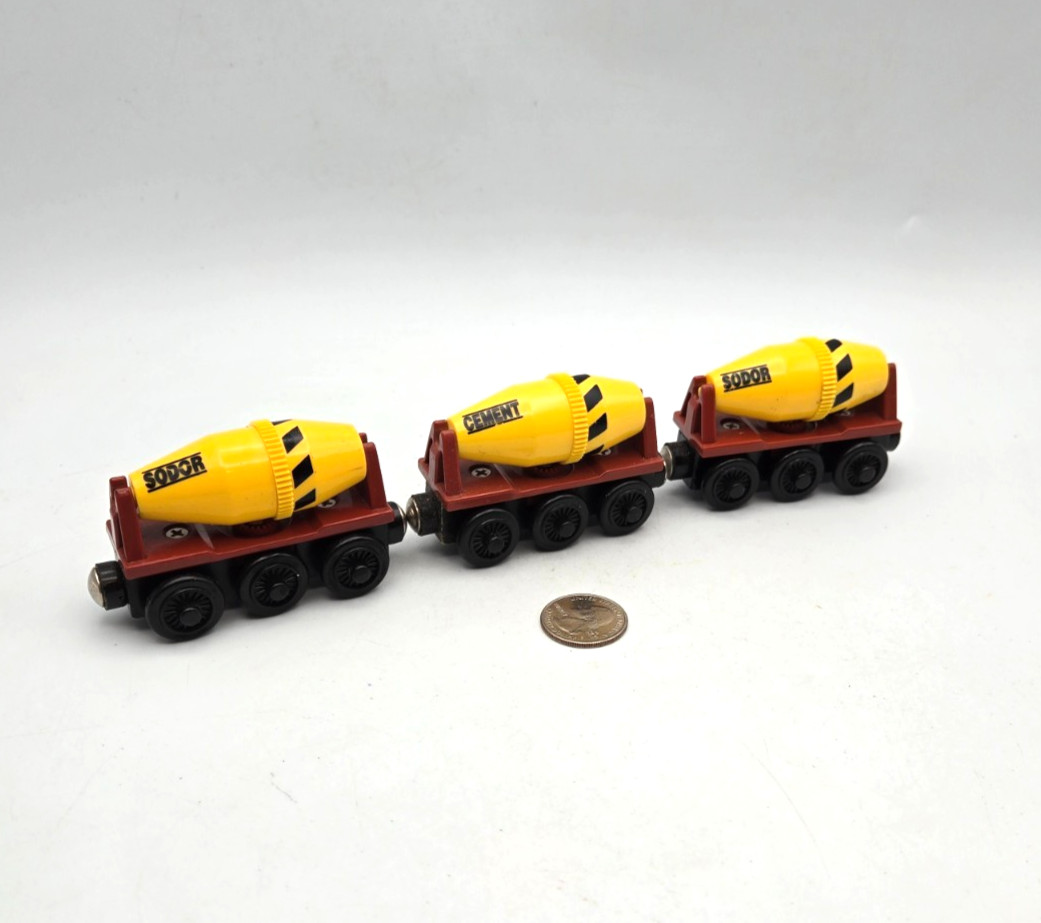 Thomas & Friends Wooden Railway Tank Engine – Sodor Cement Mixer Train Lot x3