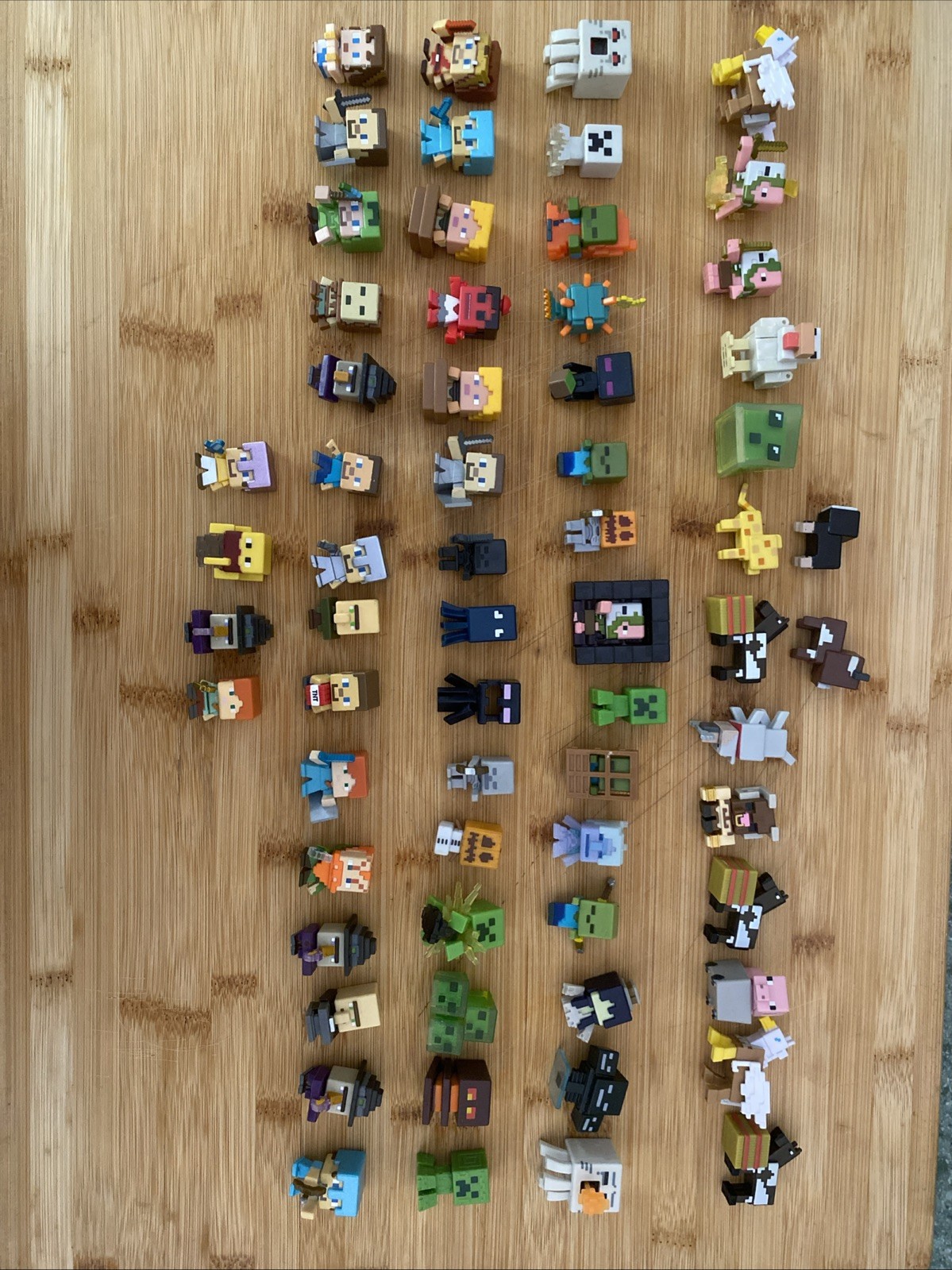 Minecraft Mini Figures Lot of 64 Steve Alex Creeper Enderman Mobs Collection