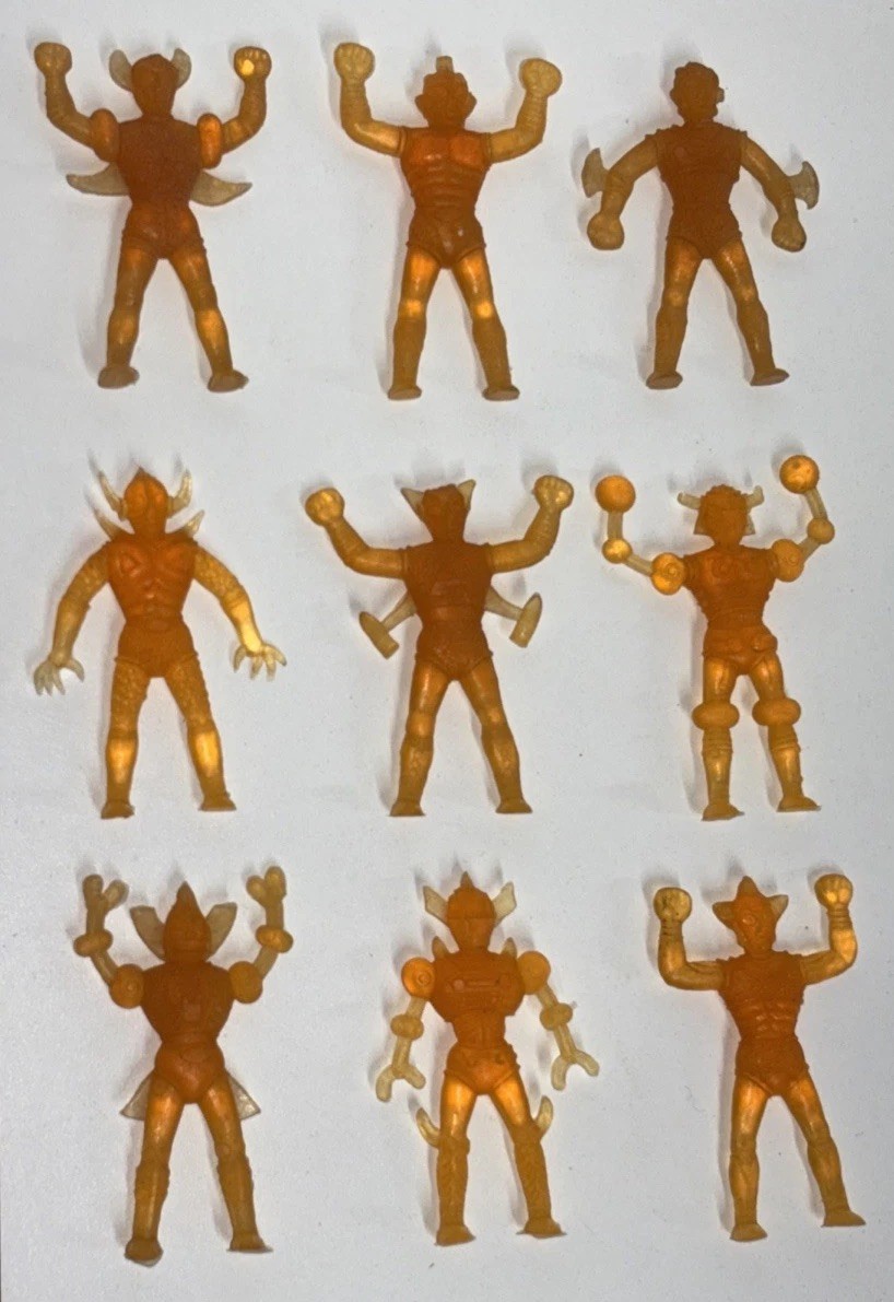 Vintage ANT Toys Thailand Robot Figure Set Clear Orange KO Shogun Ultraman Kamen