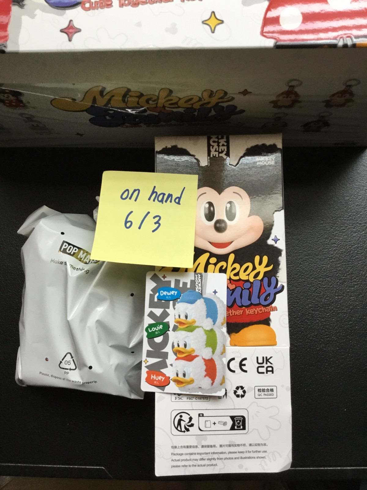 unopended Vinyl Pop Mart x Disney Mickey Family Together Series Plush Keychain