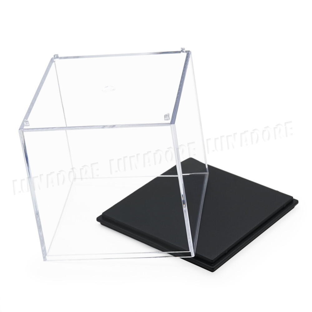 US Clear Acrylic Plastic Display Case Perspex Box Dustproof Protection Cube 10cm