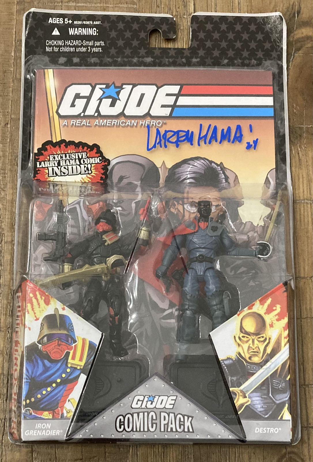 Larry Hama Signed GI Joe Iron Grenadier Destro Comic Pack Figure Beckett BAS