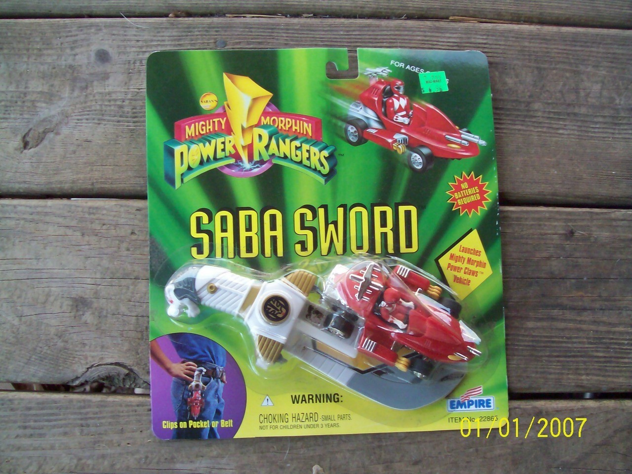 1994 NOS Mighty Morphin Power Rangers Saba Sword Launcher With Red Ranger