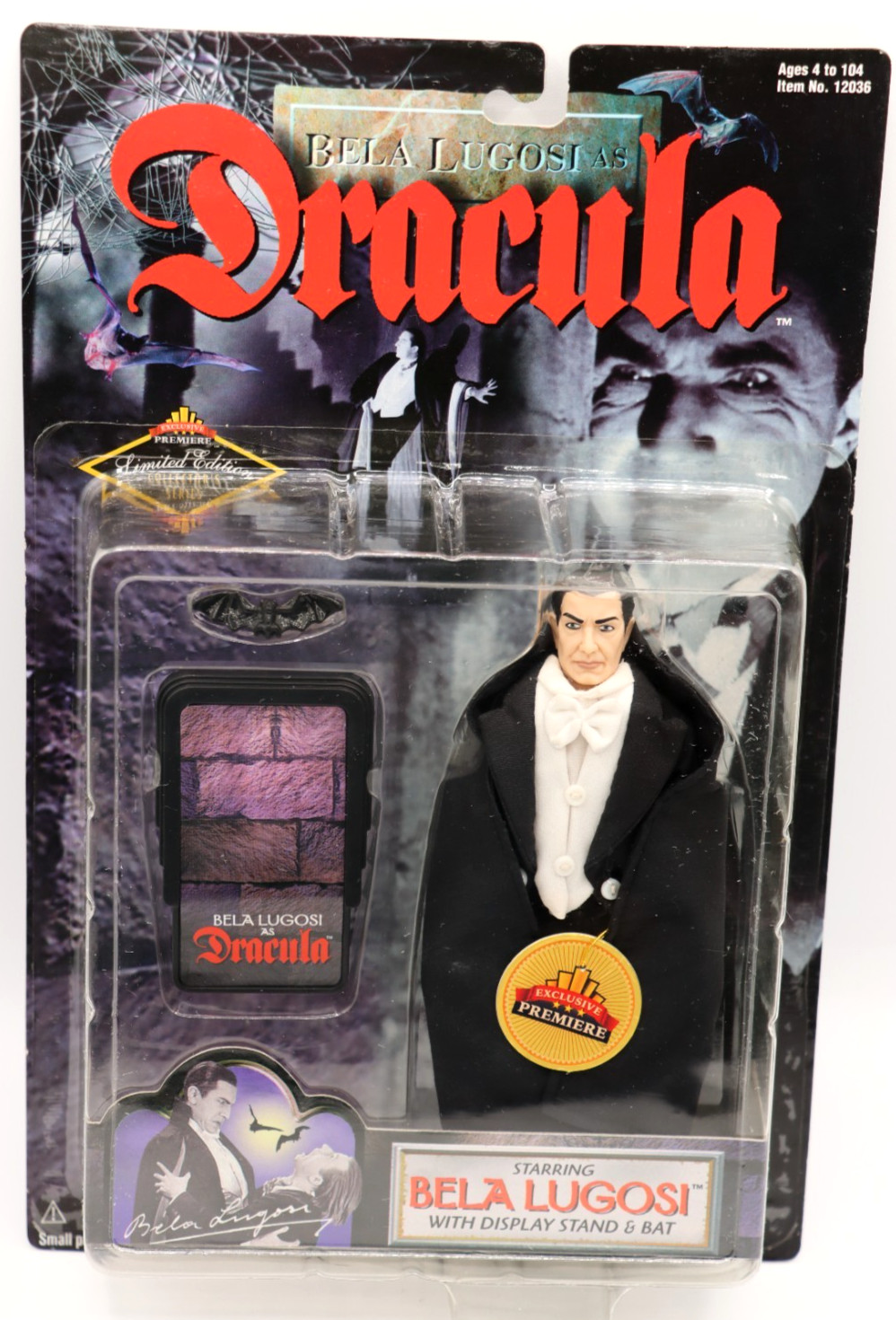 Dracula 6&Prime; Action Figure Bela Lugosi Exclusive Premiere 1998 Universal Monsters