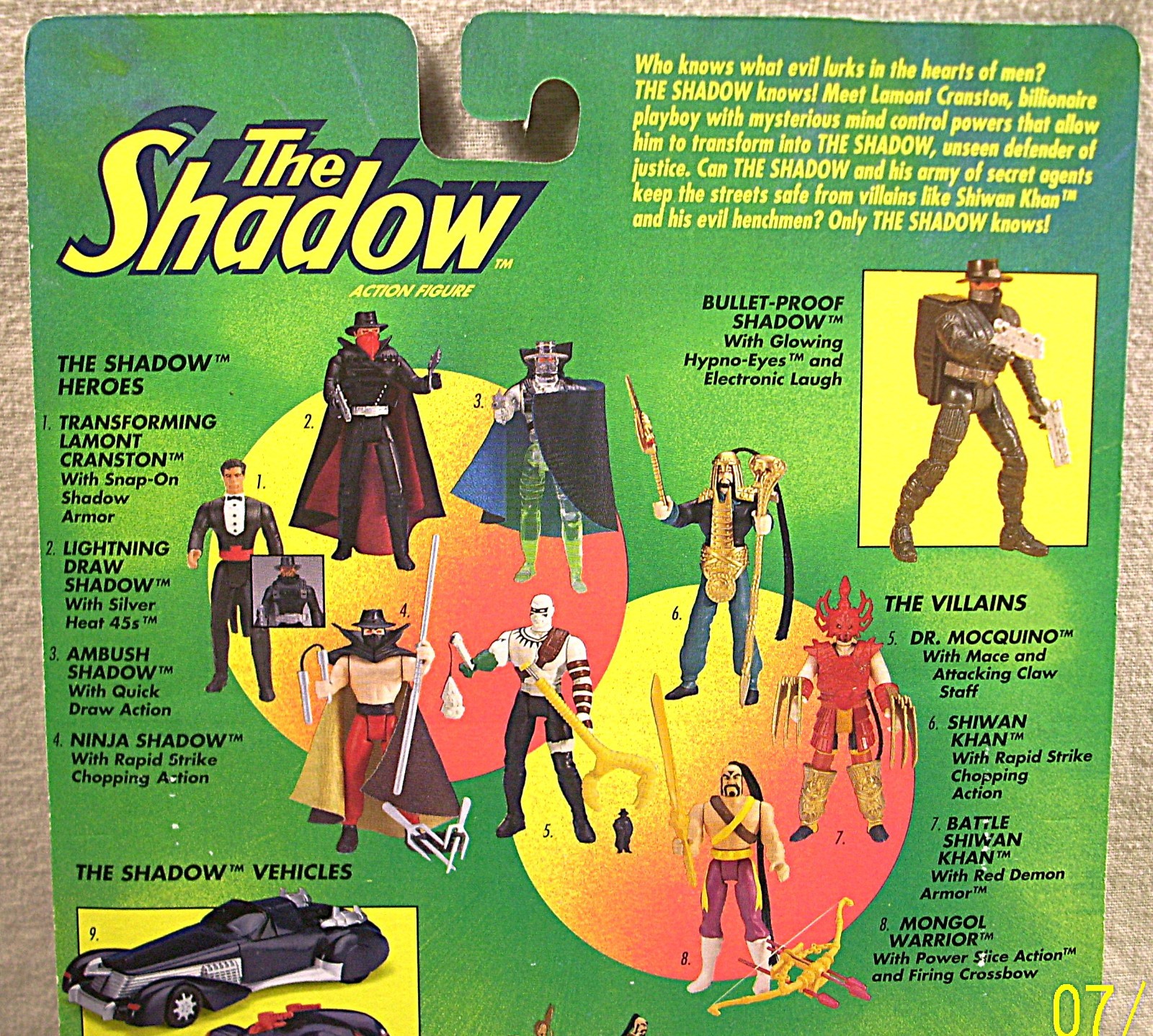 Vintage ☆ 1994 Kenner ☆ The Shadow ☆ BATTLE SHIWAN KHAN ☆ Action Figure ☆ L@@K!