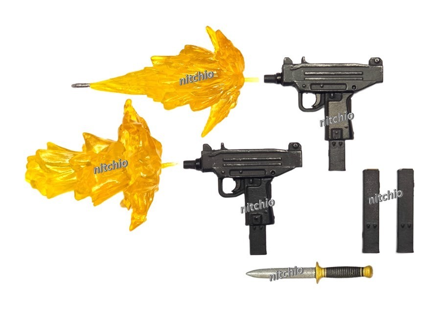 Mezco One:12 Deadpool & Wolverine – DEADPOOL KNIFE, SUBMACHINE GUNS, CLIPS & FX