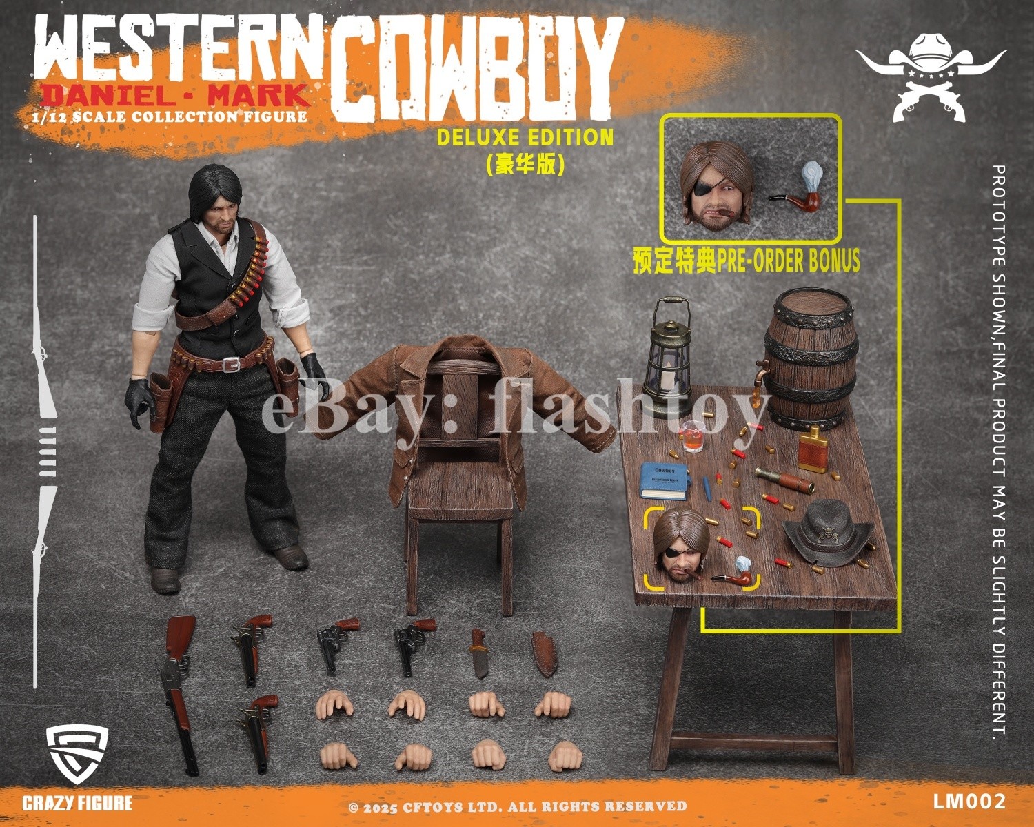 Presale CRAZY FIGURE LM002 1/12 Western Cowboy Daniel Mark Action Figure Deluxe