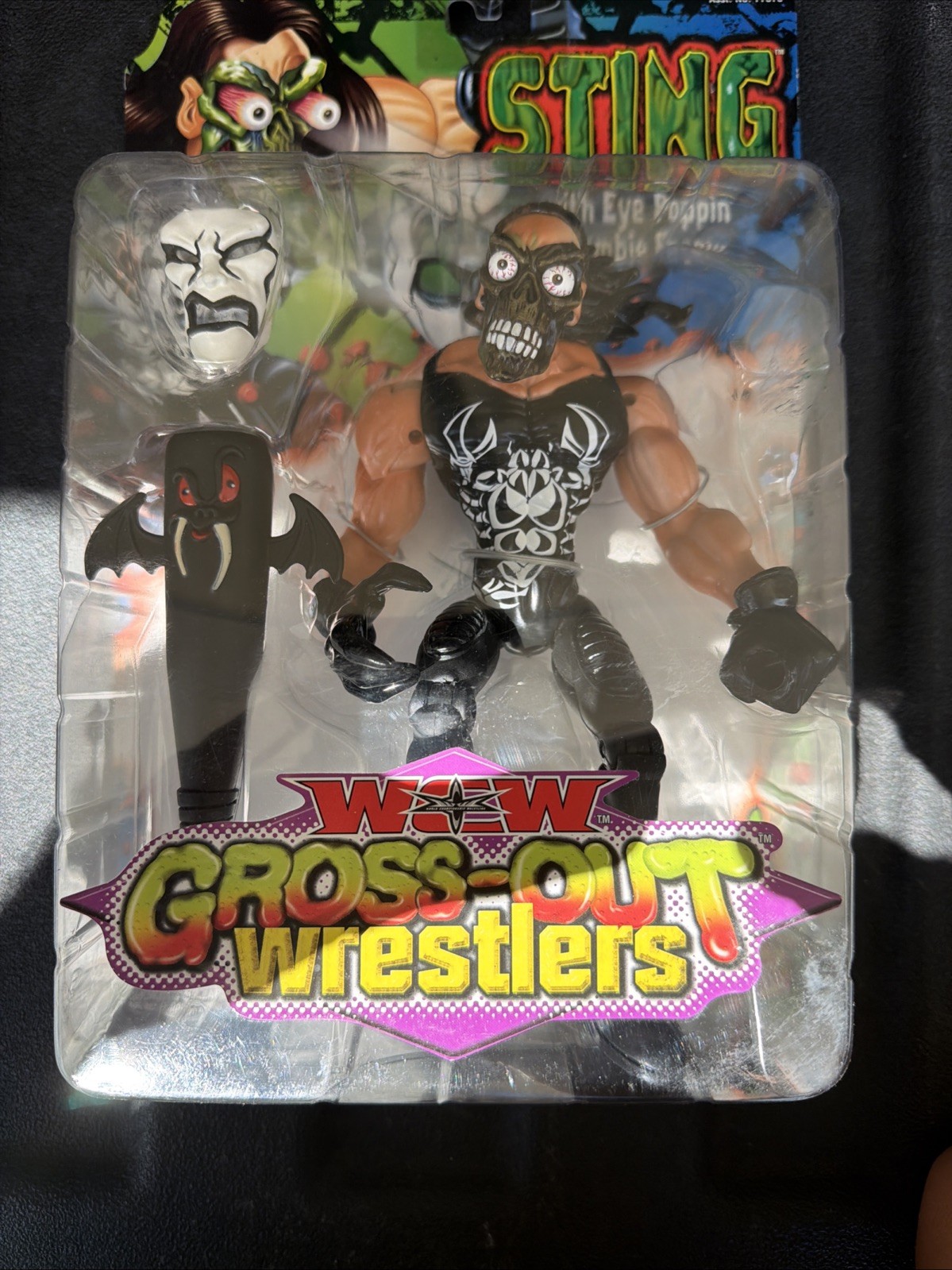 Wcw Toybiz Sting Gross Out Wrestlers MOC Very Rare Sealed 2000