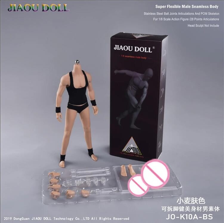 JIAOU DOLL JOK-10A-BS 1/6 Muscular Male Seamless Body Suntan 12 » Figure Model