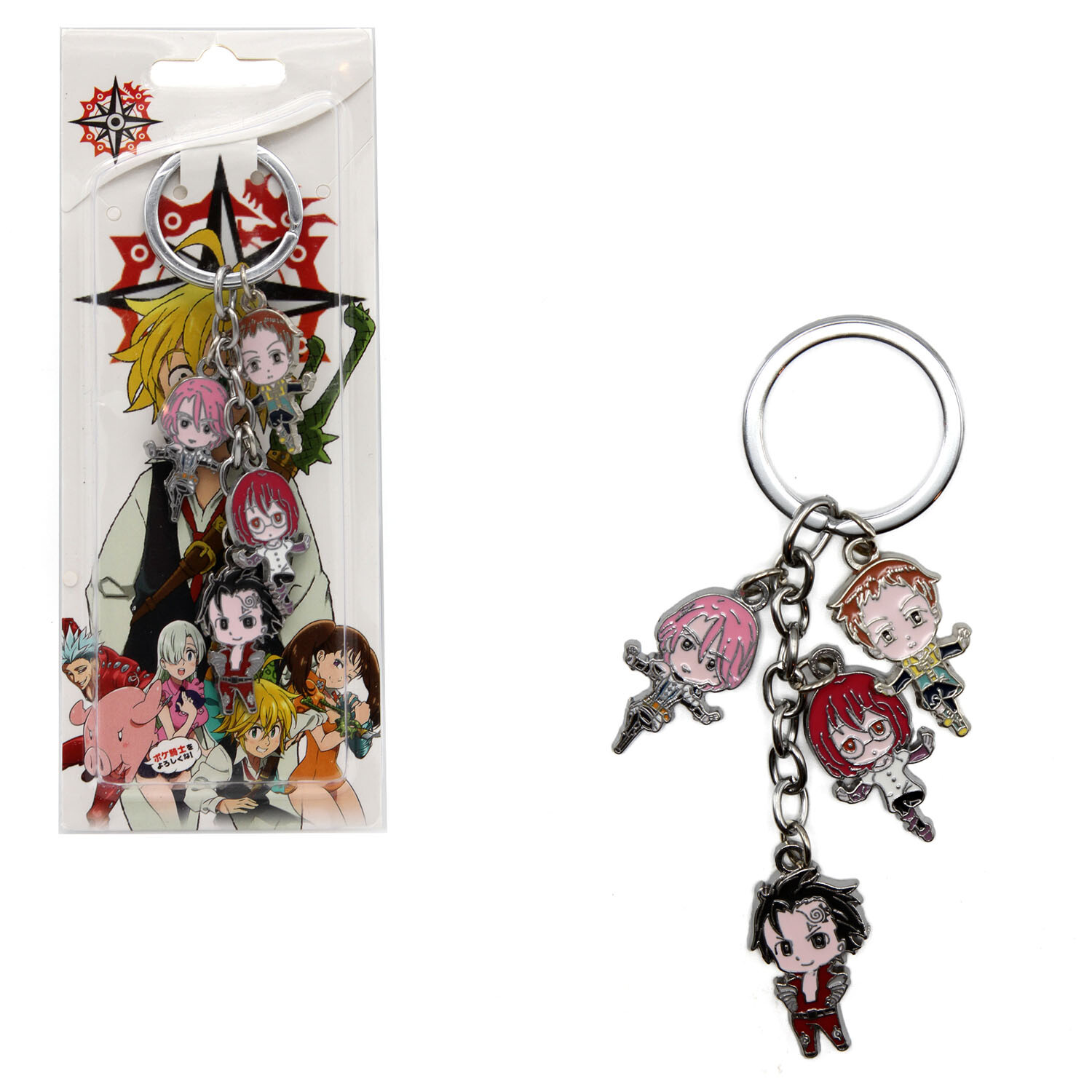 GOWTHER KING GILTHUNDER ZELDRIS Seven Deadly Sins 1 in. 4 Pcs. Key Chain Set