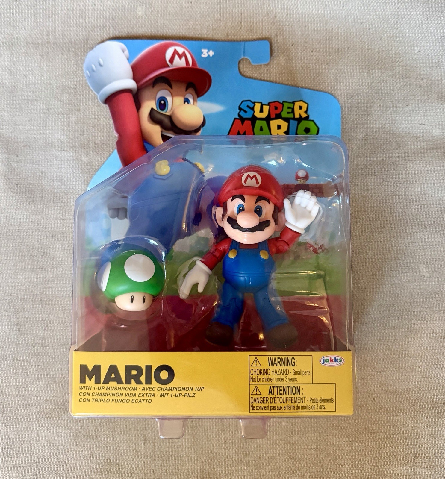 NEW Jakks Pacific 2024 4&Prime; MARIO with 1-Up Mushroom Figure