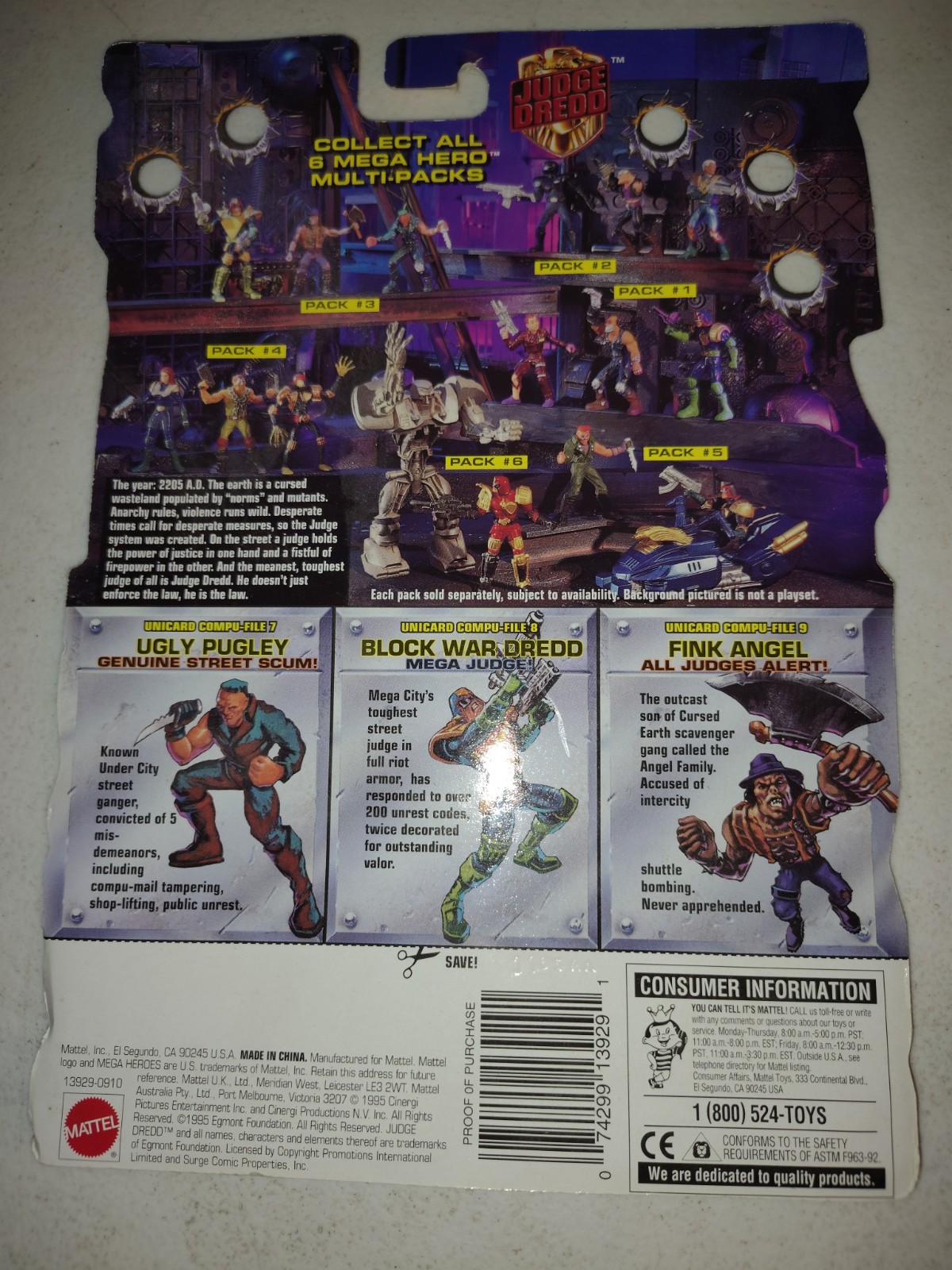 Mega Heroes Judge Dredd 1995 Mattel Mini Figure Lot Battle Pack Loose OOB Retro