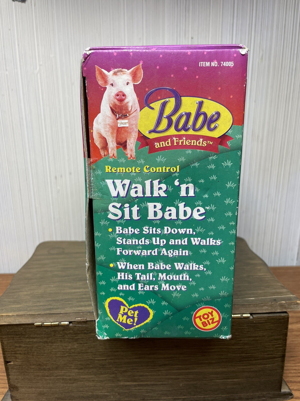 Vintage 90s Babe Remote Control Walk ‘n Sit Pig Toy in Box Babe & Friends Farm