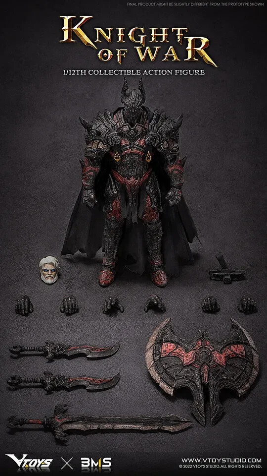 VTOYS X BMS VSD005 1/12 Knight Of War 6&Prime; Collectible Male Action Figure Model~
