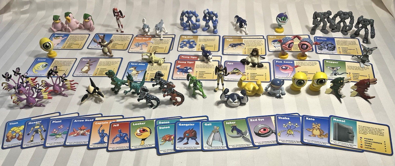1999 Monster Rancher Lot of 39 PVC Figures 1.5” – 2&Prime; Playmates TCDT + 33 Cards