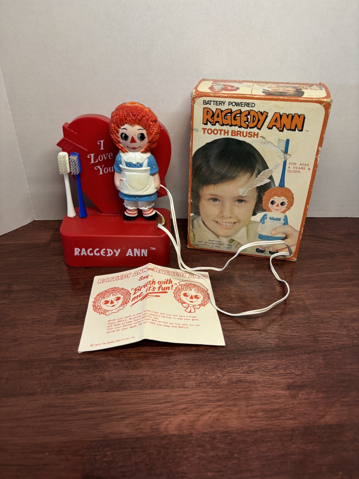 Raggedy Ann Toothbrush 1973 Janex Battery Powered Complete