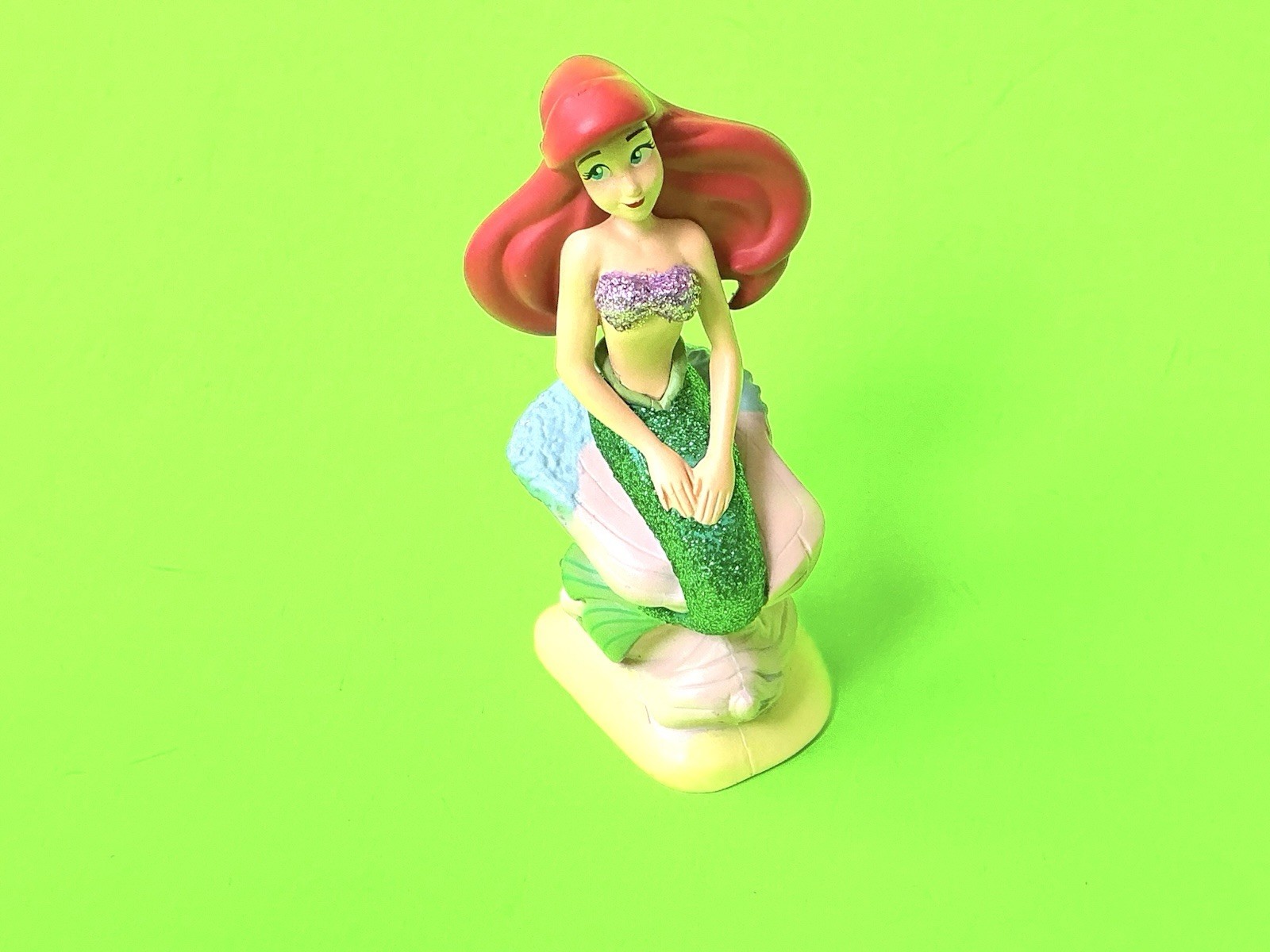 Princess Ariel Sitting Glitter Disney Store 3.5&Prime; Figure Cake Topper PVC Toy