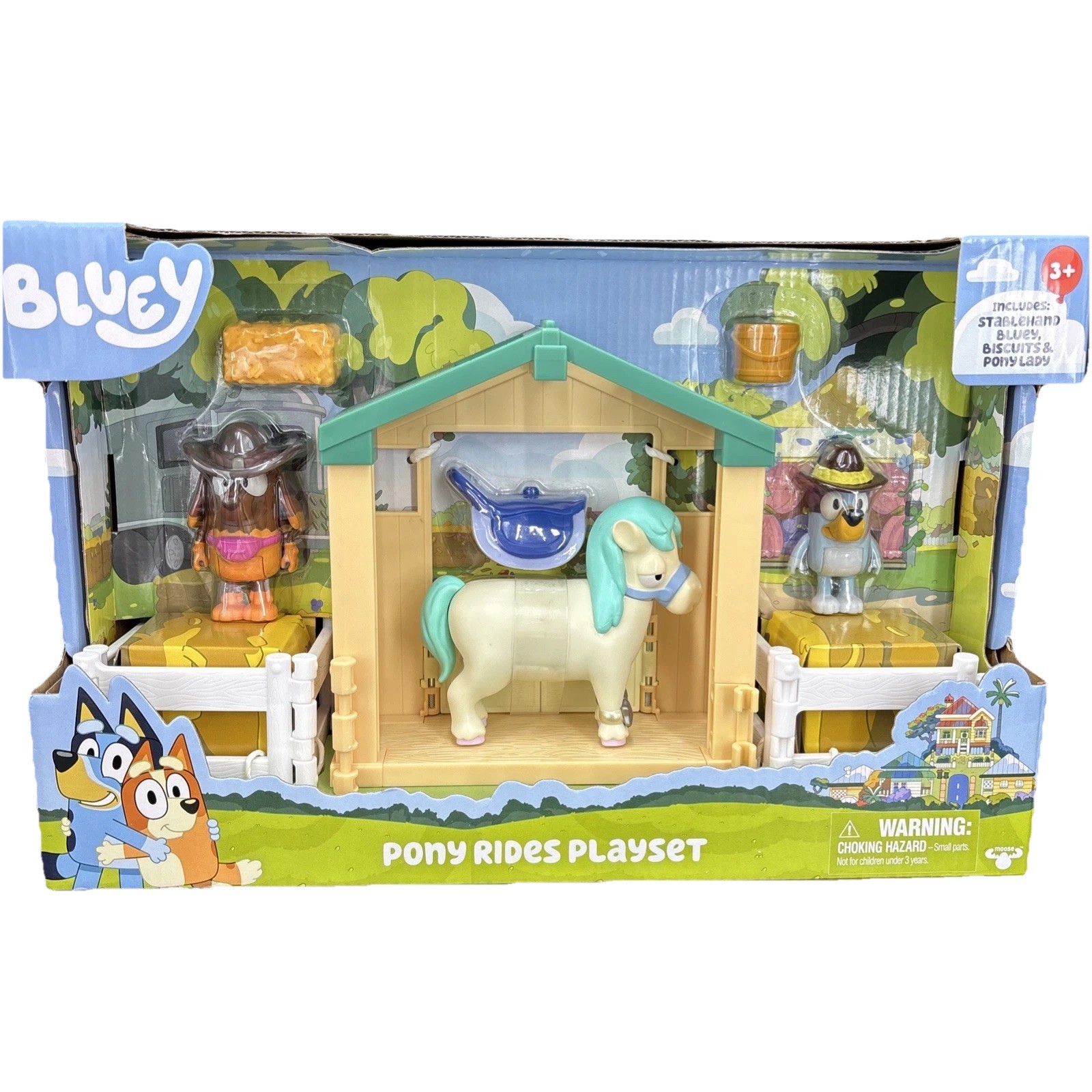 Bluey Pony Rides Playset Bluey Friends Figure Biscuits Pony Lady