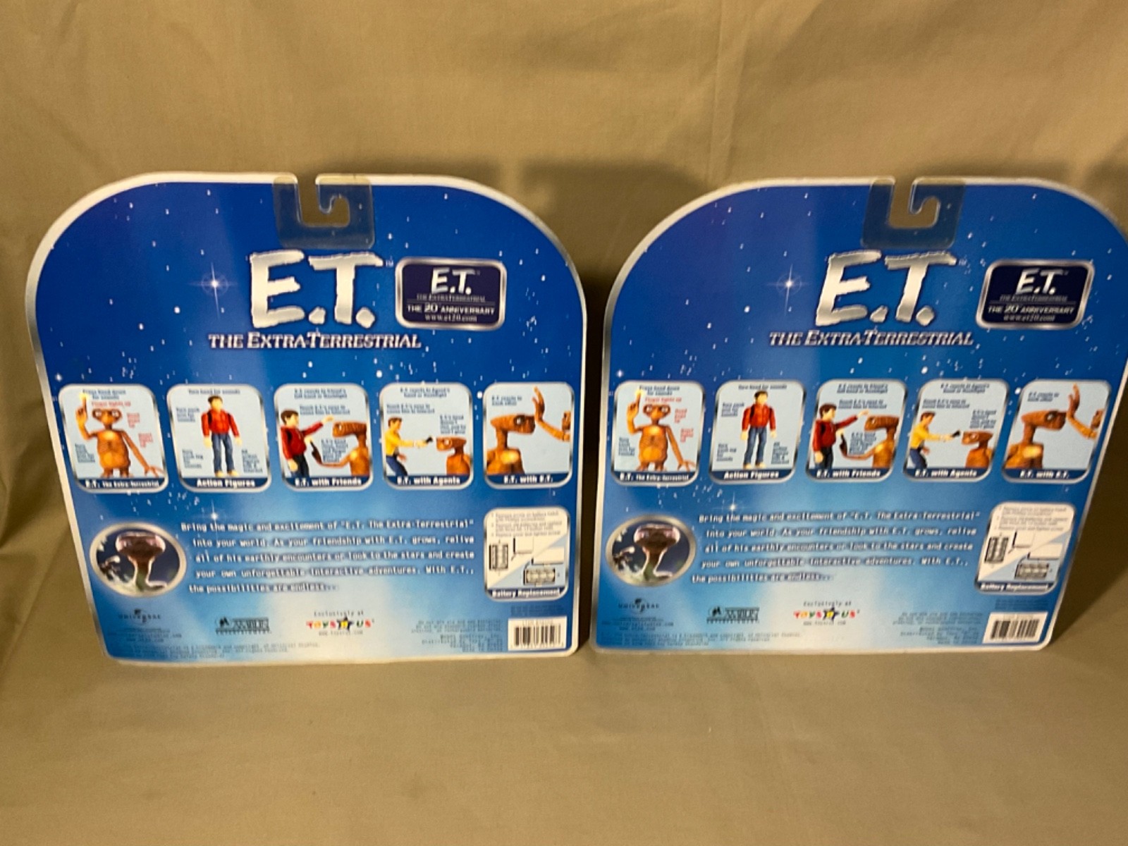E.T. & Gertie and E.T. & Elliott Interactive Sets 2001 Toy R Us Sealed /New