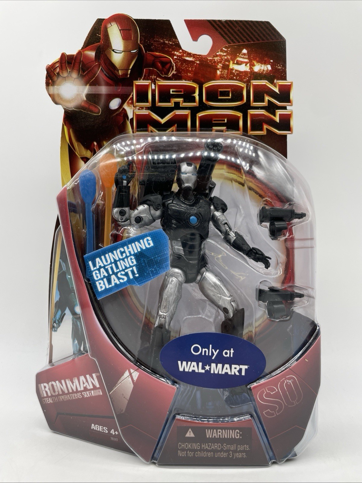 Marvel Iron Man Stealth Operations Suit Action Figure Launching Gatling Blast
