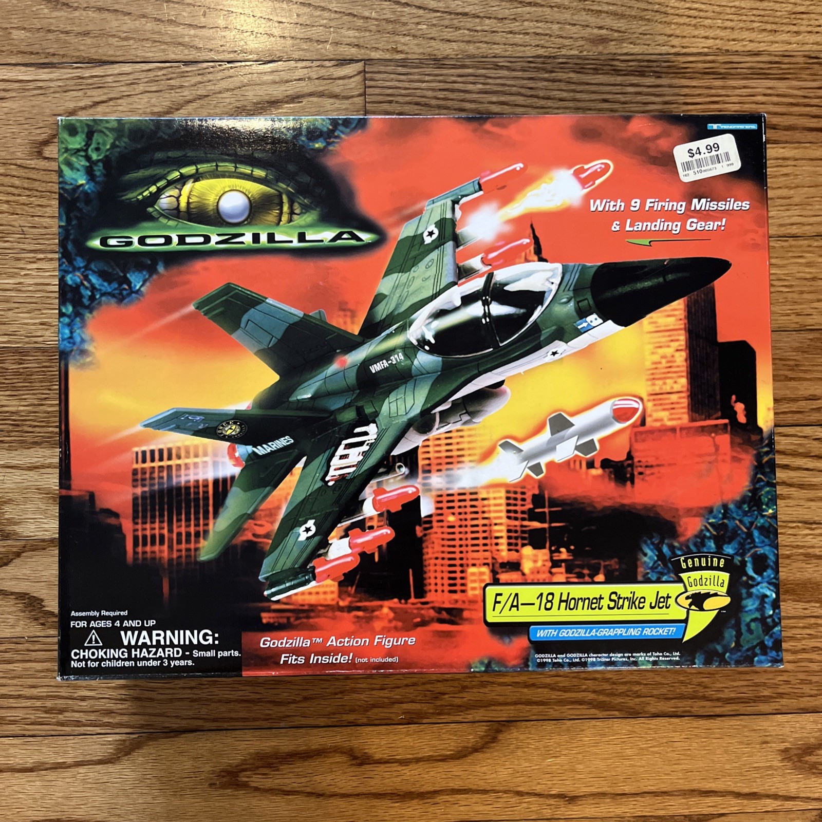 1998 Godzilla F/A-18 Hornet Strike Jet Trendmasters Factory Sealed New