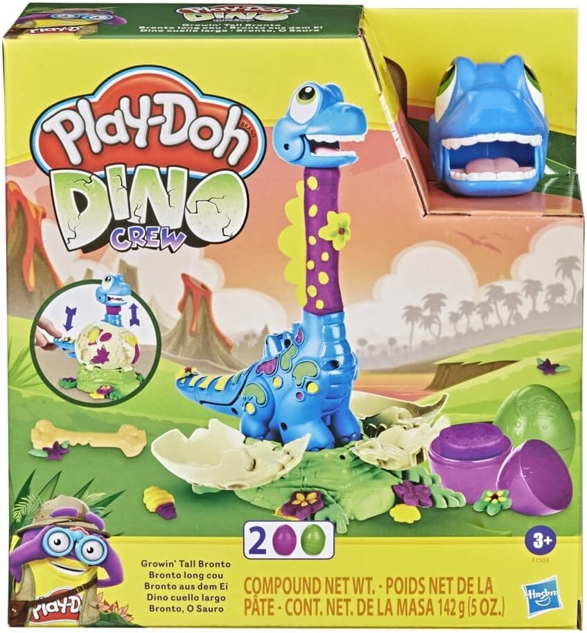 NEW – Play-Doh Dino Crew Growin&rsquo; Tall Bronto Toy Dinosaur for Kids 3 Years & Up