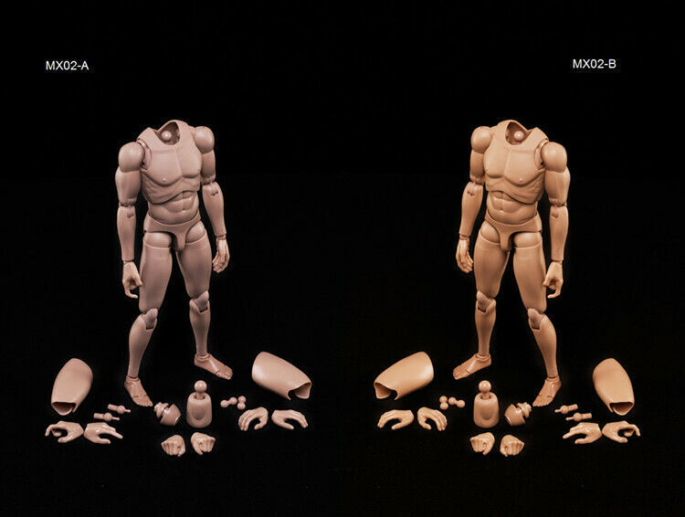 1/6 Male MX02 Narrow Shoulders Muscular Skin Action Figure Body Model Toys