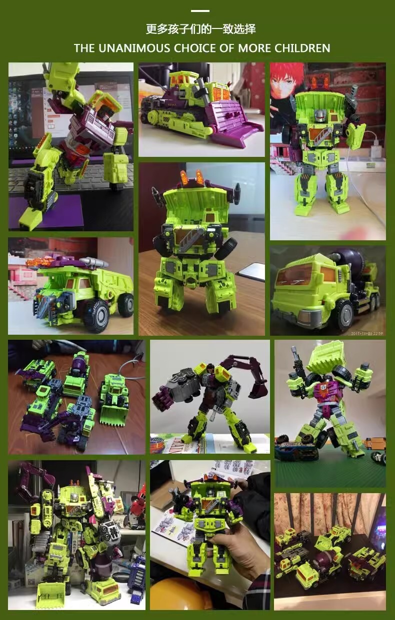 NBK Devastator Transformation Green 6 in 1 Boy Toy Oversize Figure No box