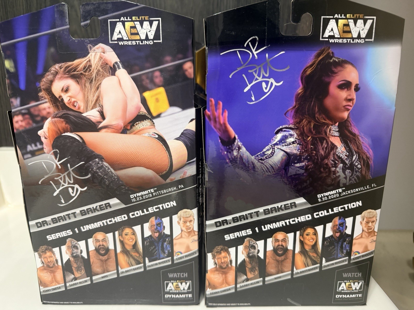 AEW Jazwares Lot (6) Dr Britt Baker 1/3000, Thunder Rosa Unmatched Unrivaled