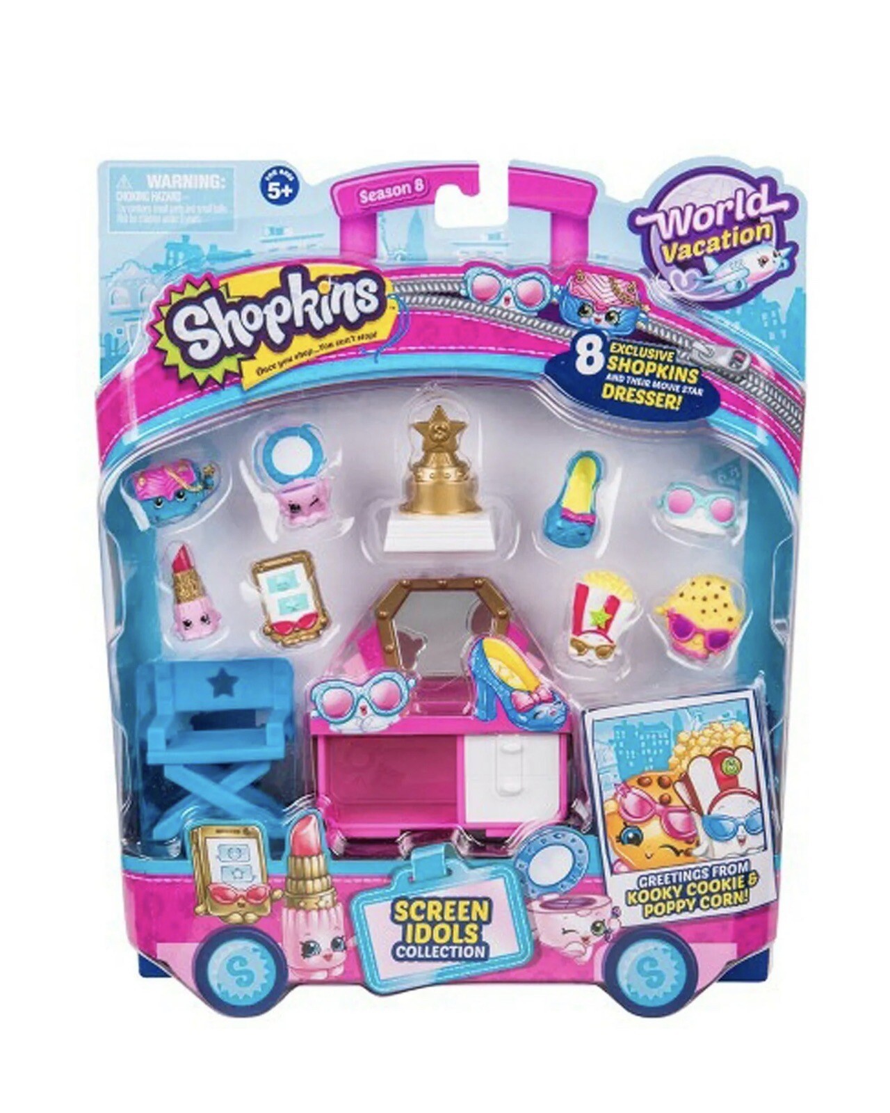 Shopkins Season 8 World Vacation SCREEN IDOLS Deluxe Theme Pack Playset NEW