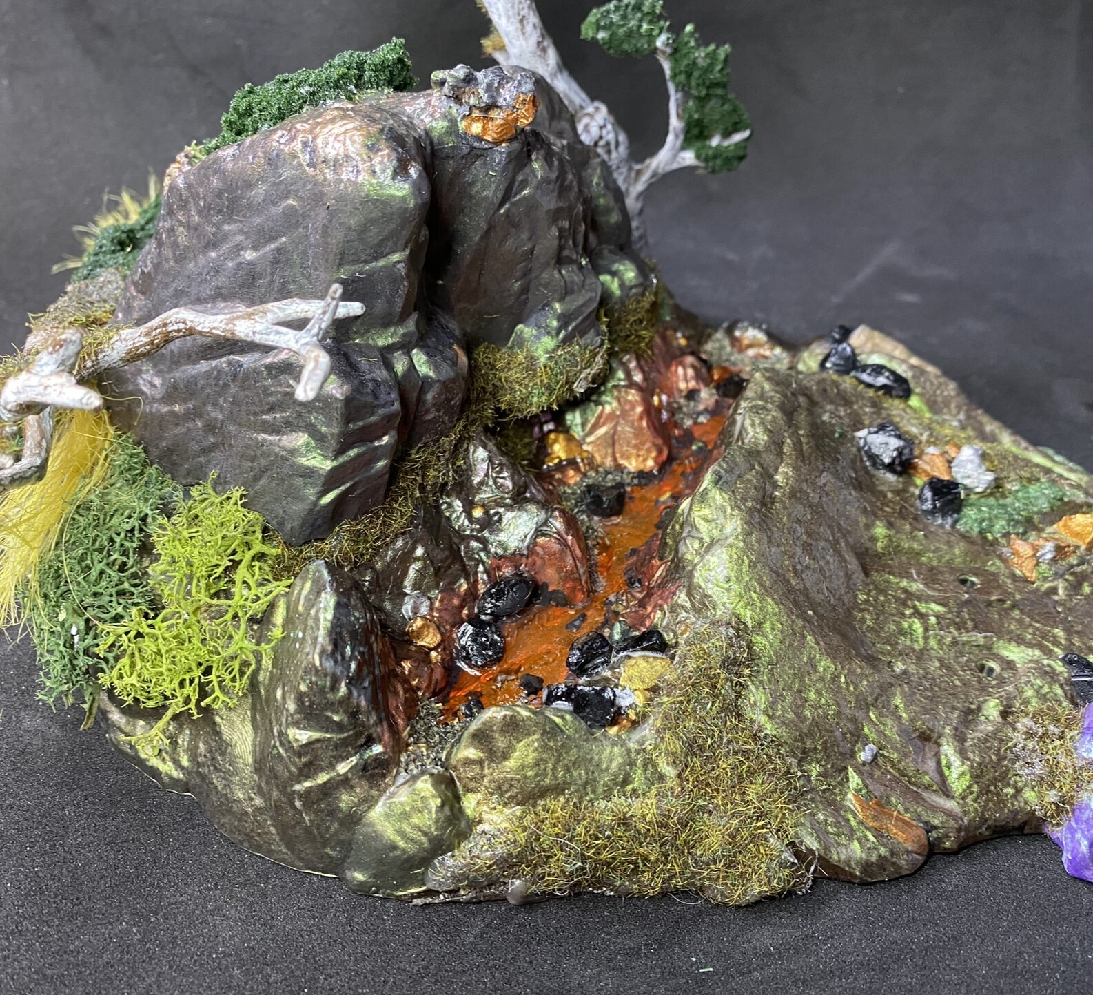 Lava Light Up Action Figure Base Custom Designed 7&Prime;x 10&Prime; Diorama Tabletop Gaming