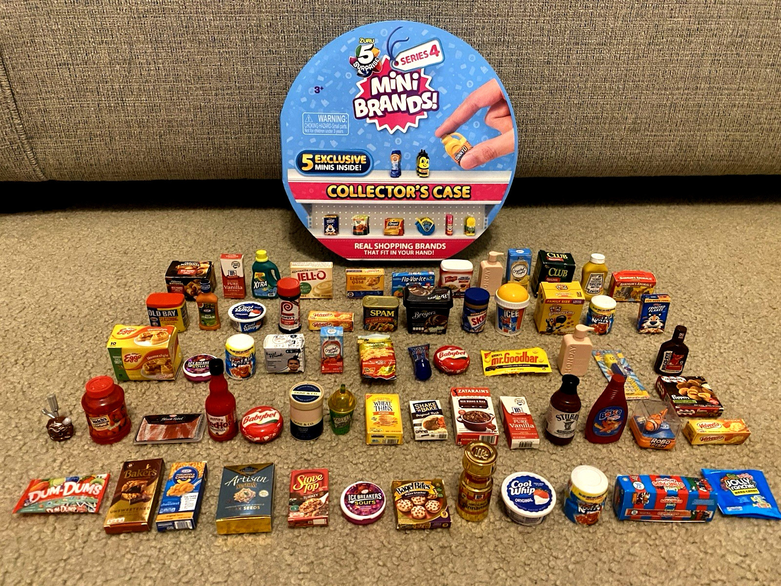 HUGE LOT OF 60+ ZURU MINI BRANDS FOOD, SNACKS, DRINKS & COLLECTOR&rsquo;S CASE (AS IS)