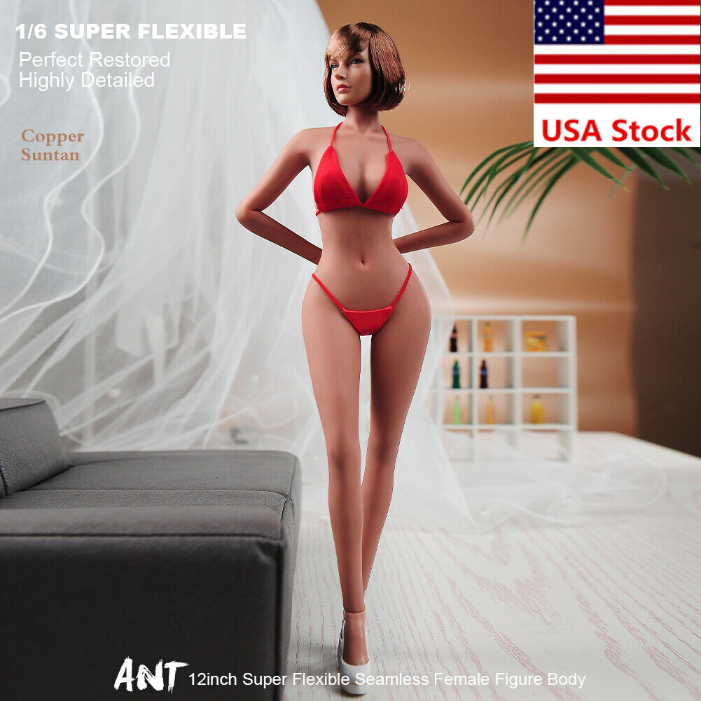 US 1/6 Medium Bust Makeup Flexible Joint Seamless Female Figure Body Model Toy
