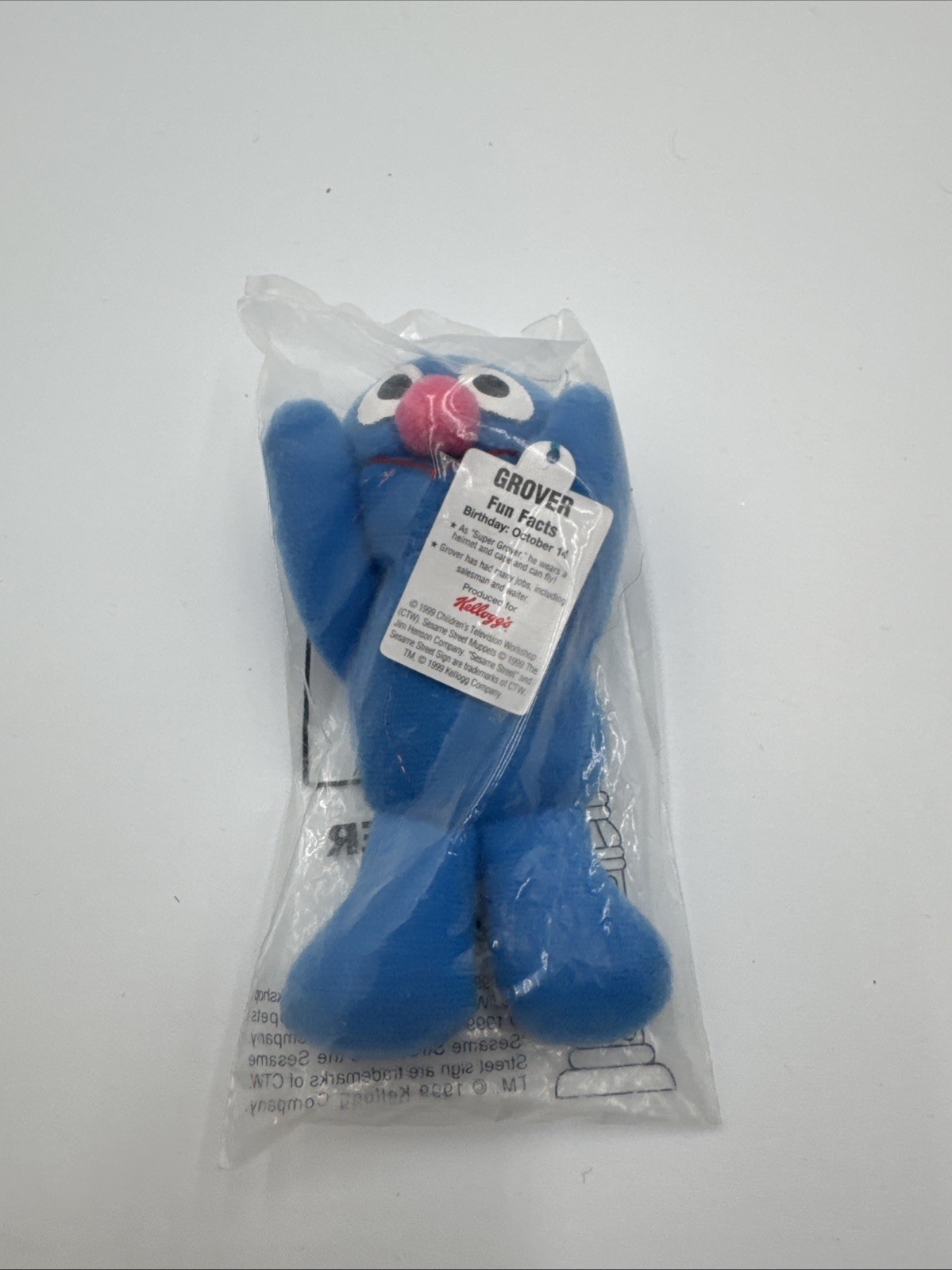 SESAME STREET Grover Mini Beans Vintage 1999 Kellogg&rsquo;s Beanie Plush