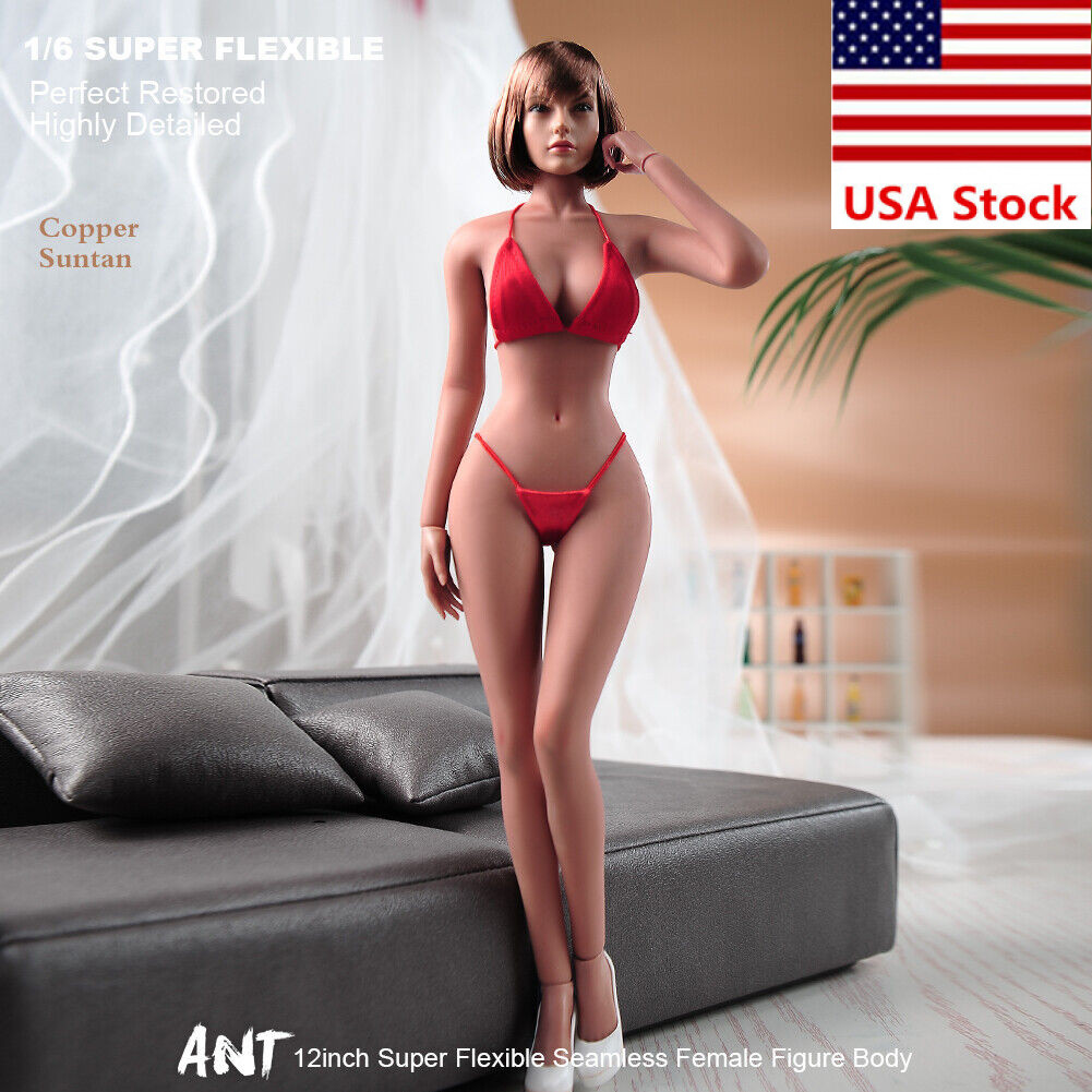 US 1/6 Medium Bust Makeup Flexible Joint Seamless Female Figure Body Model Toy