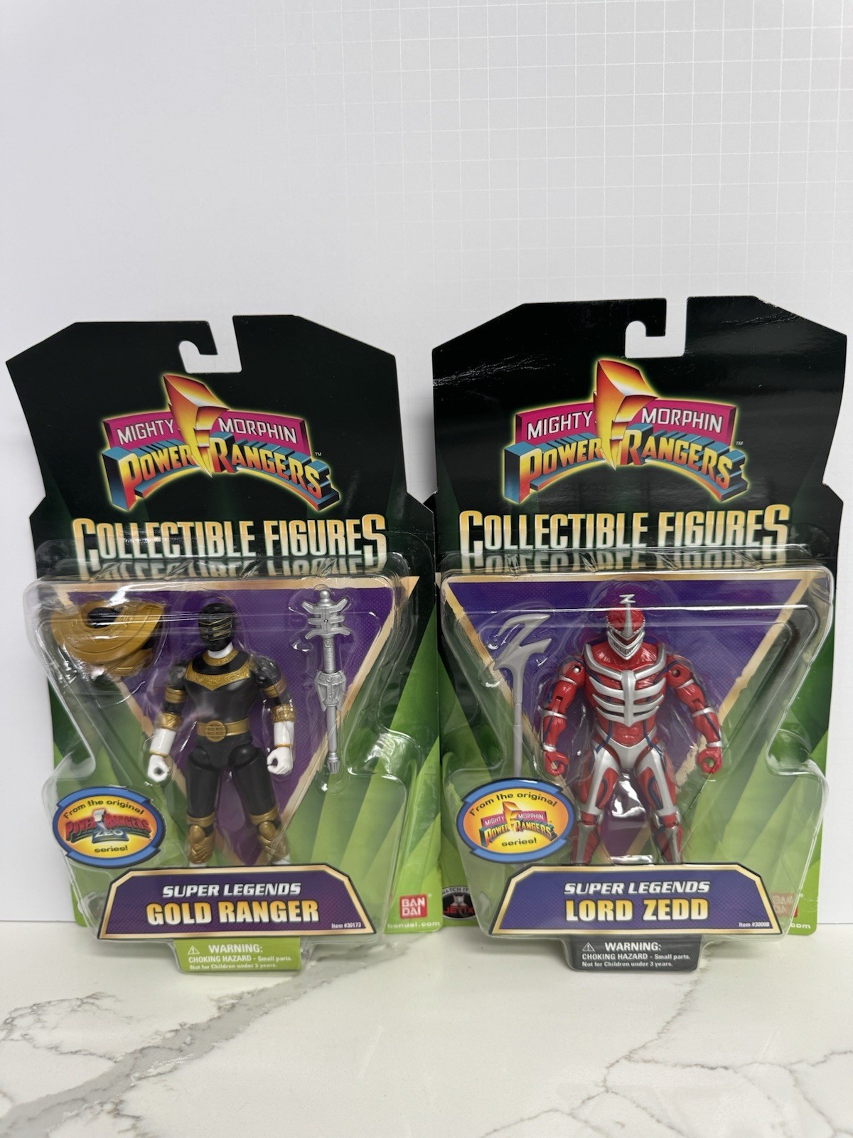 2008 Mighty Morphin Power Rangers GOLD RANGER & Lord ZEDD Super Legends Bandai