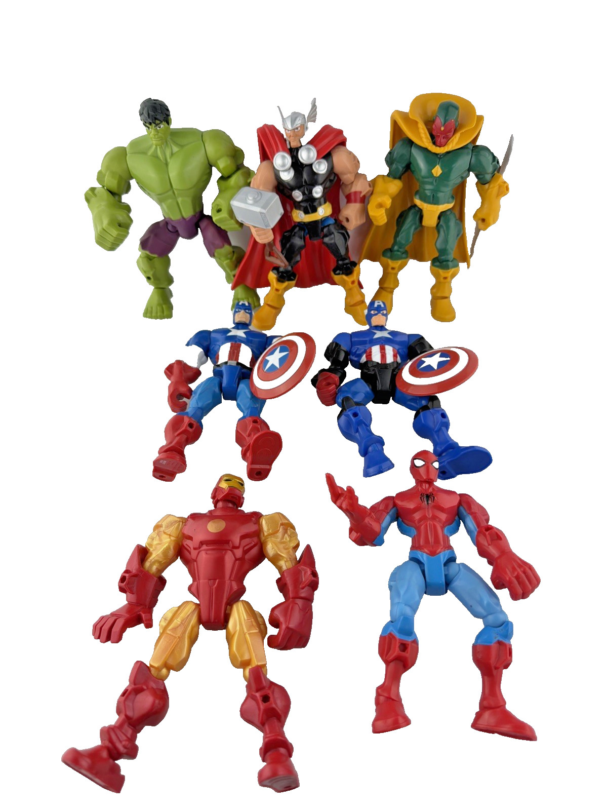 🕷 MARVEL SUPER HERO MASHER Lot Of 7 Hasbro HULK, SPIDERMAN, AND OTHERS ⛓️