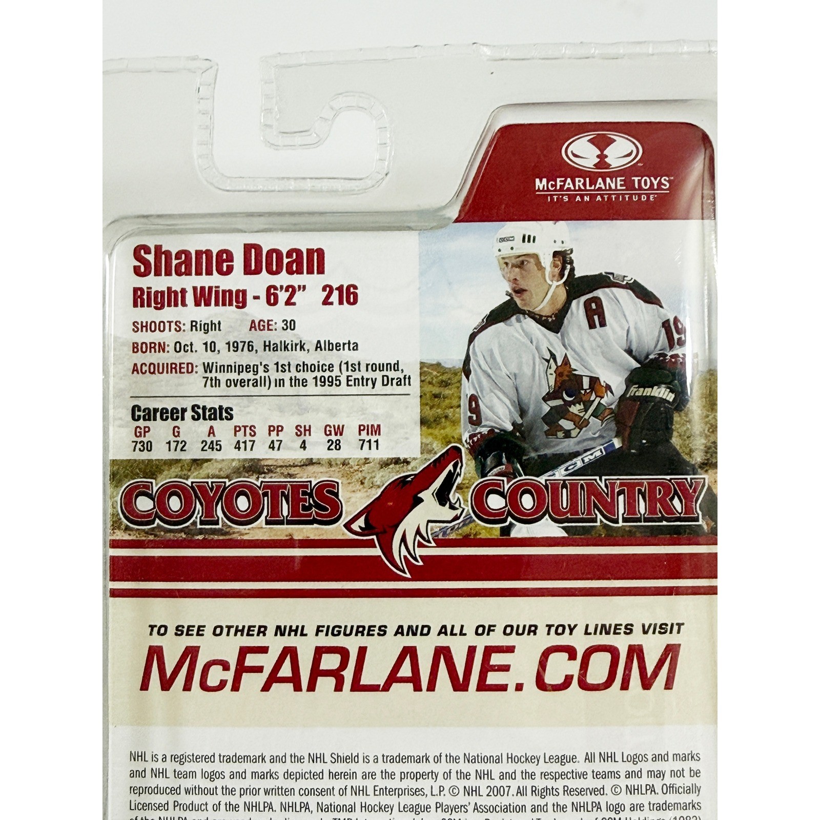 McFarlane NHL Action Figur Shane Doan Phoenix Coyotes White Decade in the Desert