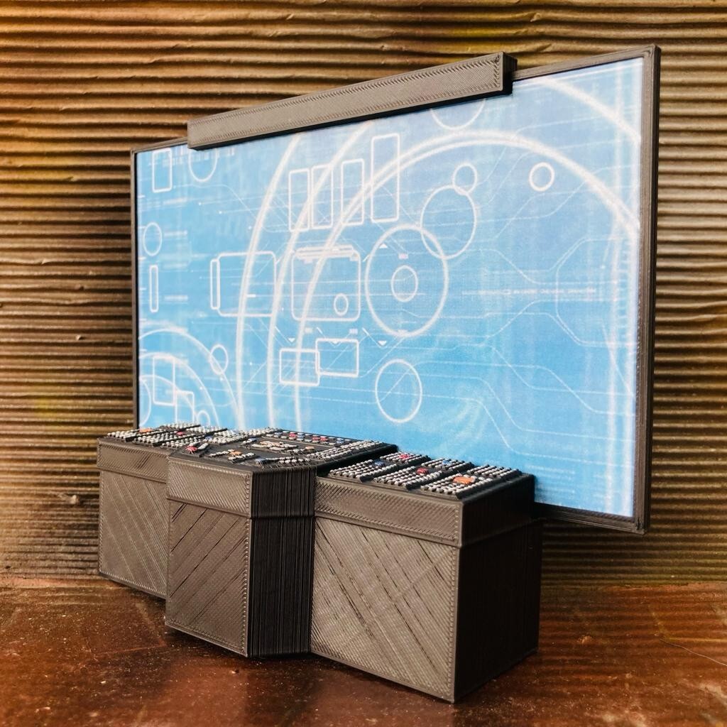 Custom Sci-Fi Tactical Screen / Computer for 3.75 IN (1:18) Figure Diorama