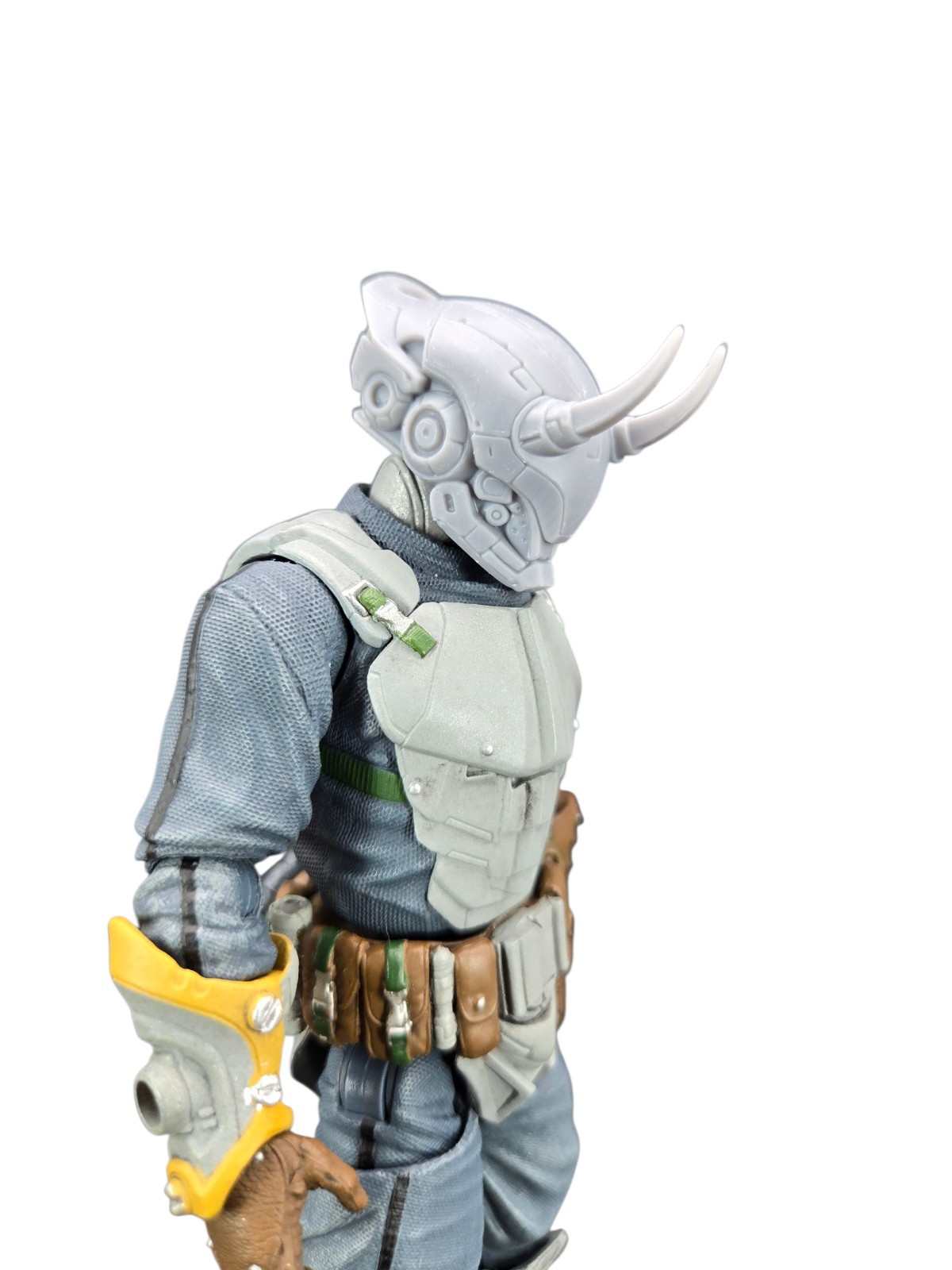 Custom 3d Printed Horned Cyborg Headsculpt For Mythic Legions 1/12 Scale