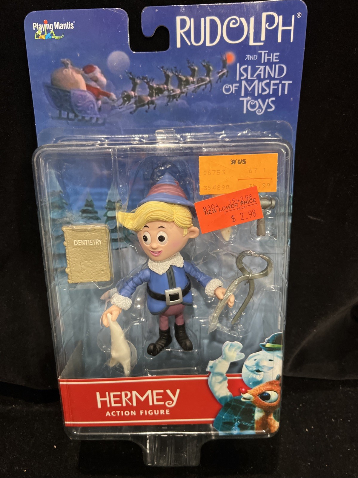 HERMEY The Dentist ELF Rudolph & Island of Misfit Toys Action Figure 2001 MIP